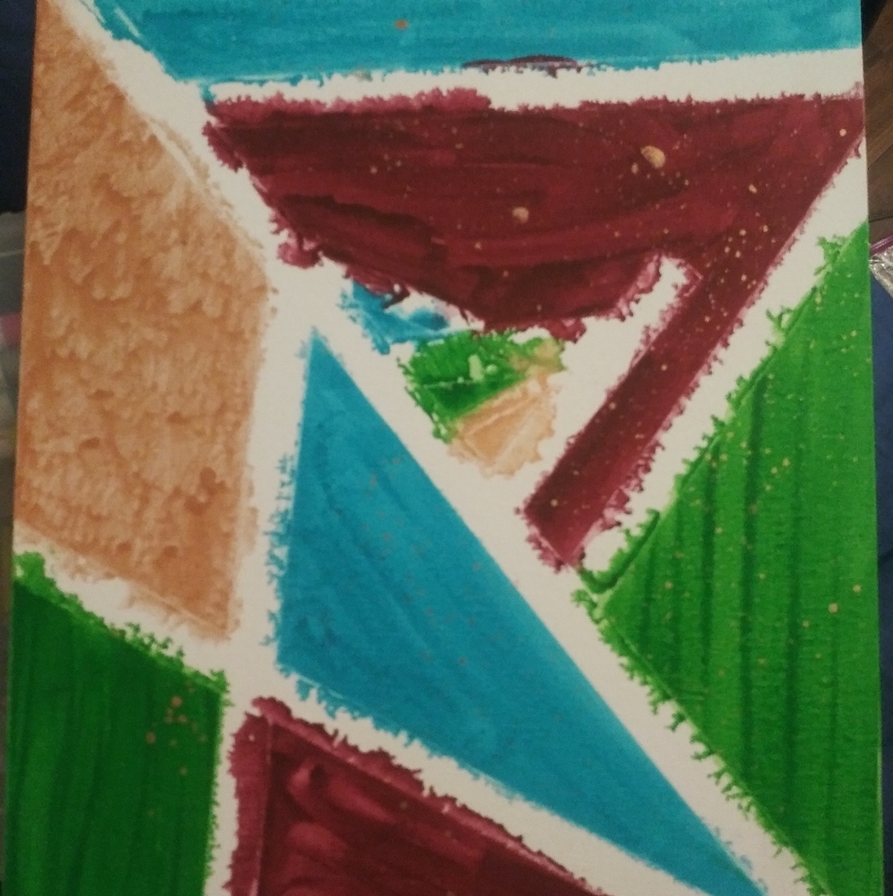 Abstract acrylic painting on canvas board